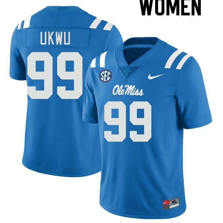 Women #99 Isaac Ukwu Ole Miss Rebels College Football Jerseyes Stitched Sale-Powder Blue